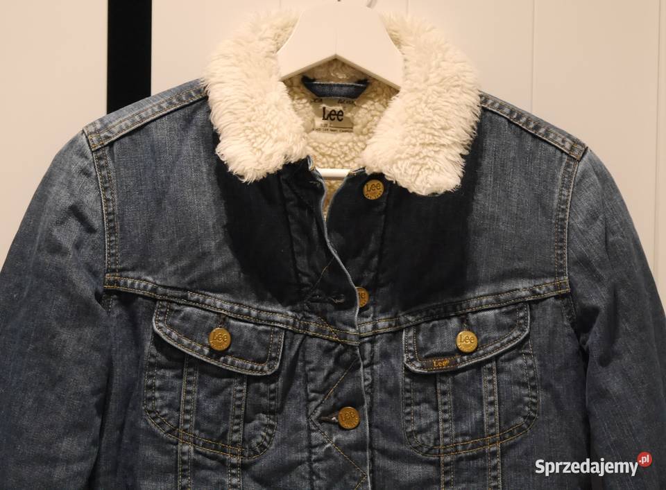 LEE świetna kurtka jeans z futerkiem 36 S Inny materiał Wrocław