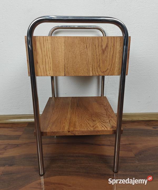 Szafka nocna lity dąb chrom teak Bauhaus Art Warszawa