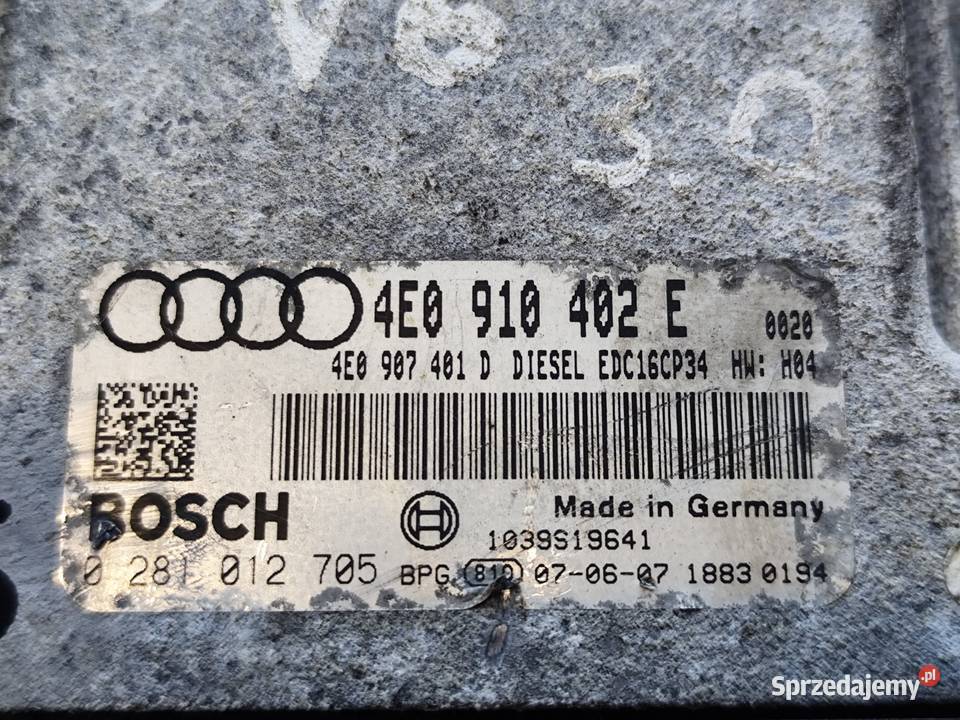 Audi A8 D3 30tdi Sterownik Moduł Silnika