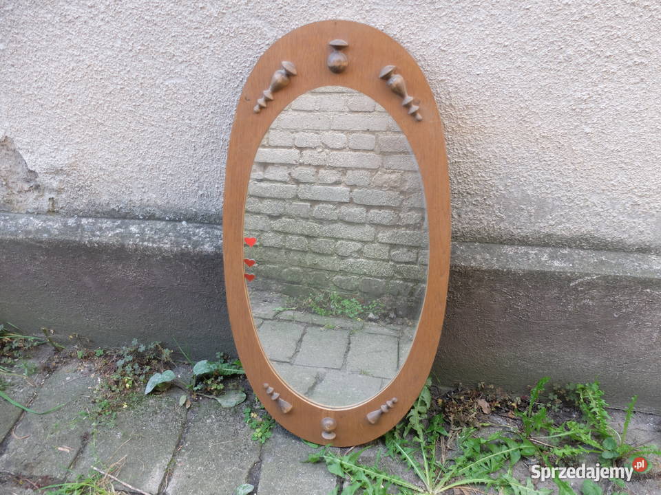 Owalne lustro z okresu PRL produkcja Bydgoszcz Kościan sprzedam