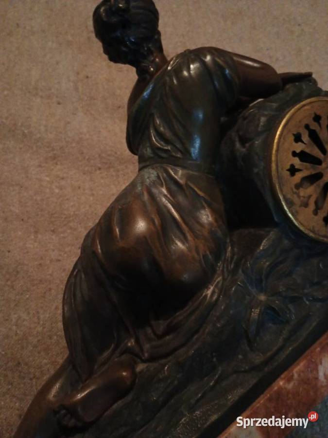 Kominkowy zegar francuski marmurowy stary Rzeszów