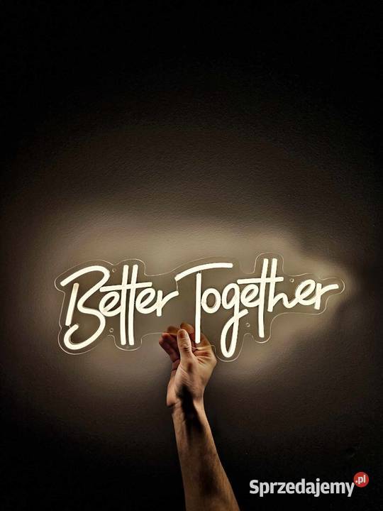 Napis Neon Better Together Urodziny Ledon LOVE Deszczno