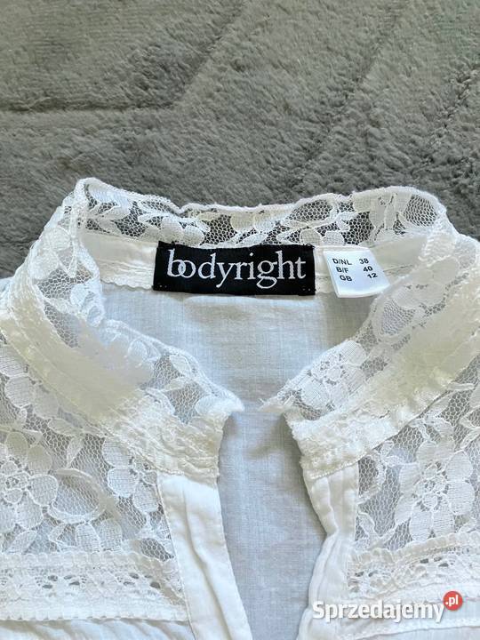 Nowa piękna biała bawełniana koszula Bodyright Nisko