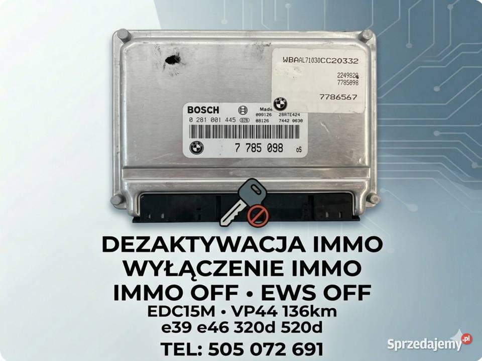 Usuwanie Immo EWS BMW E46 E39 20d 136 VP44 Usługi Stalowa Wola tuningowanie