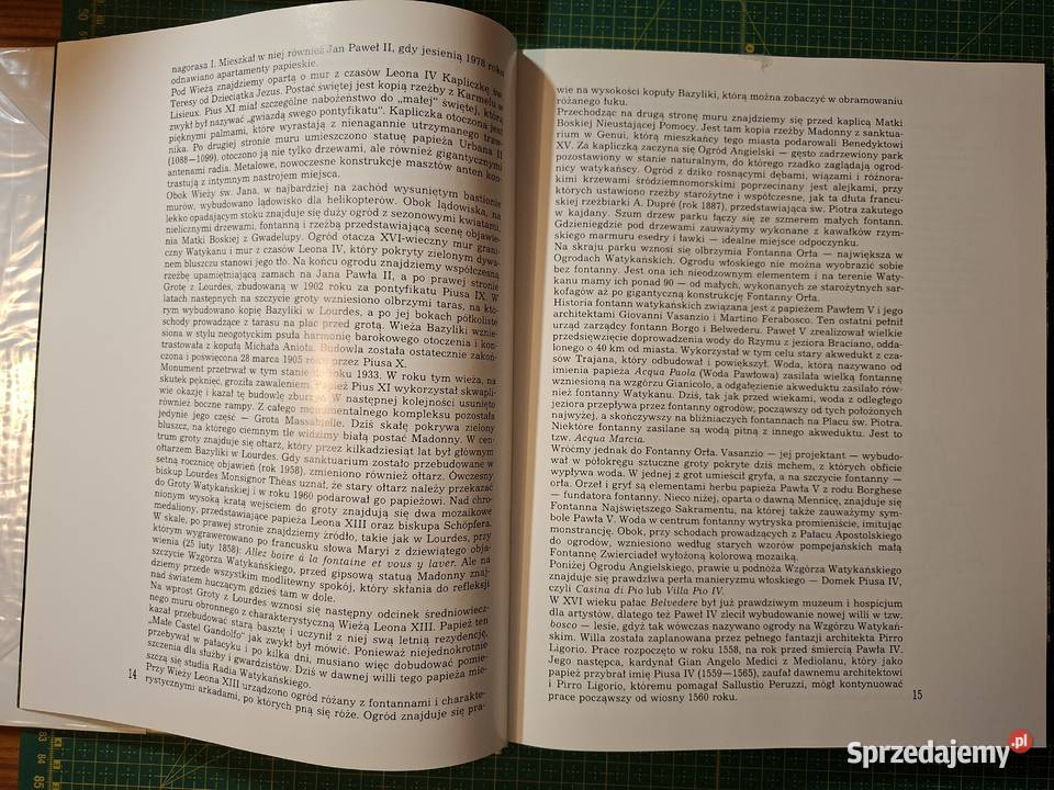 W ogrodach Watykanu i Castel Gandolfo A Bujak ISBN 8321728073 Kraków