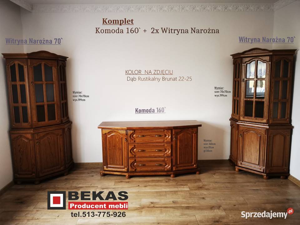 PROMOCJA Stylowy Komplet Komoda 160 Dwa Koło