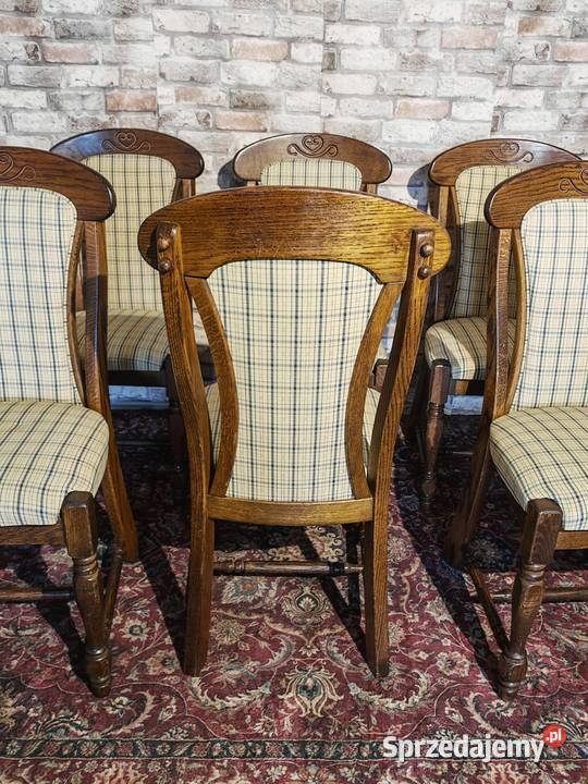 6 porządnych dębowych krzeseł Sandomierz