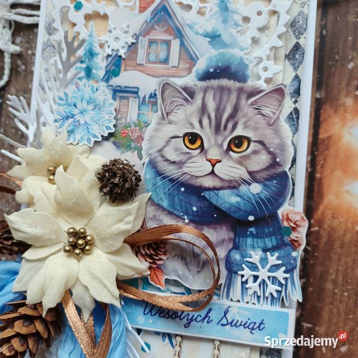 Kartka świąteczna zimowa z pupilem małopolskie Mszana Dolna