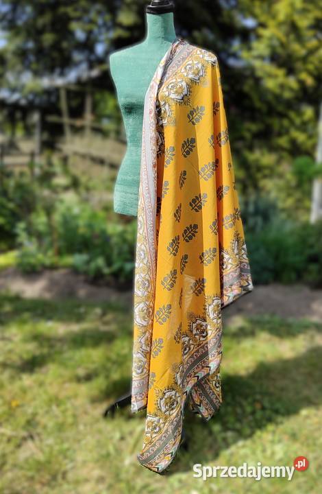 Dupatta wielka chusta bawełniana etno zachodniopomorskie Szczecin