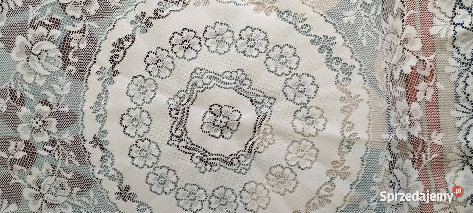 Obrus biały materiał firanka koło średnica 90 Bolesławiec sprzedam
