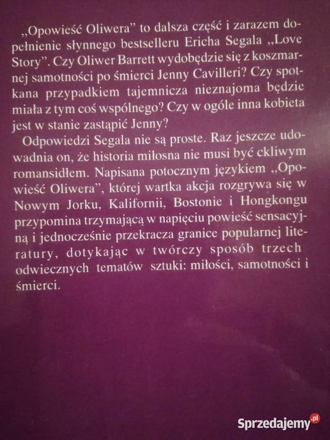 Erich Segal Opowieść Olivera Dalsze losy Wrocław