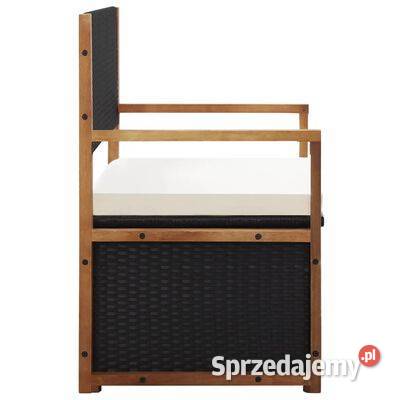 vidaXL Ławka ze schowkiem 115 rattan PE i drewno