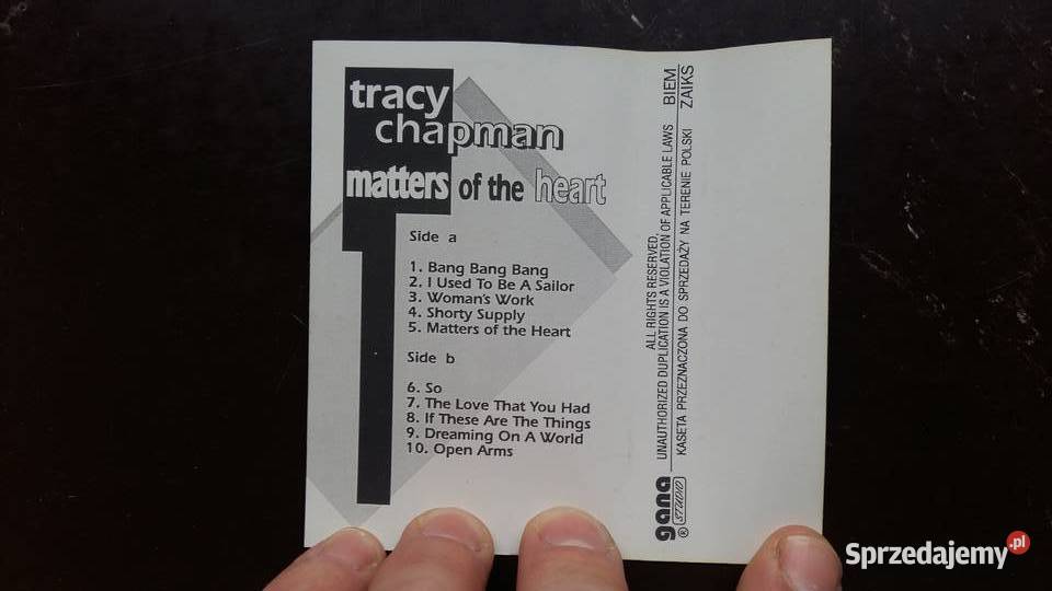 Kaseta magnetofonowa Tracy Chapman Matters of kaseta Płyty i kasety podlaskie Siemiatycze