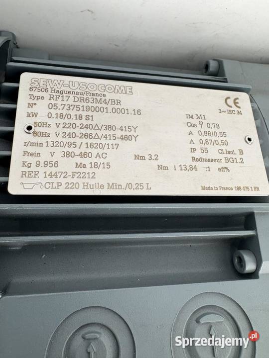 SEW RF17 DR63M4BR 180W 096A Gearmotor mazowieckie Warszawa sprzedam