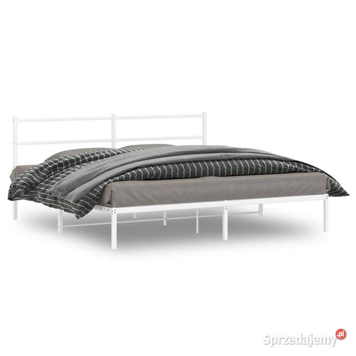 Łóżko Metalowe Białe Rama Łóżka Ze Stelażem 187cm Warszawa sprzedam