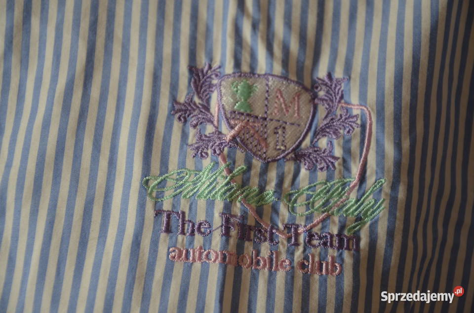 koszula Milano Italy 38M nowa prążek paski z kołnierzykiem Zamość