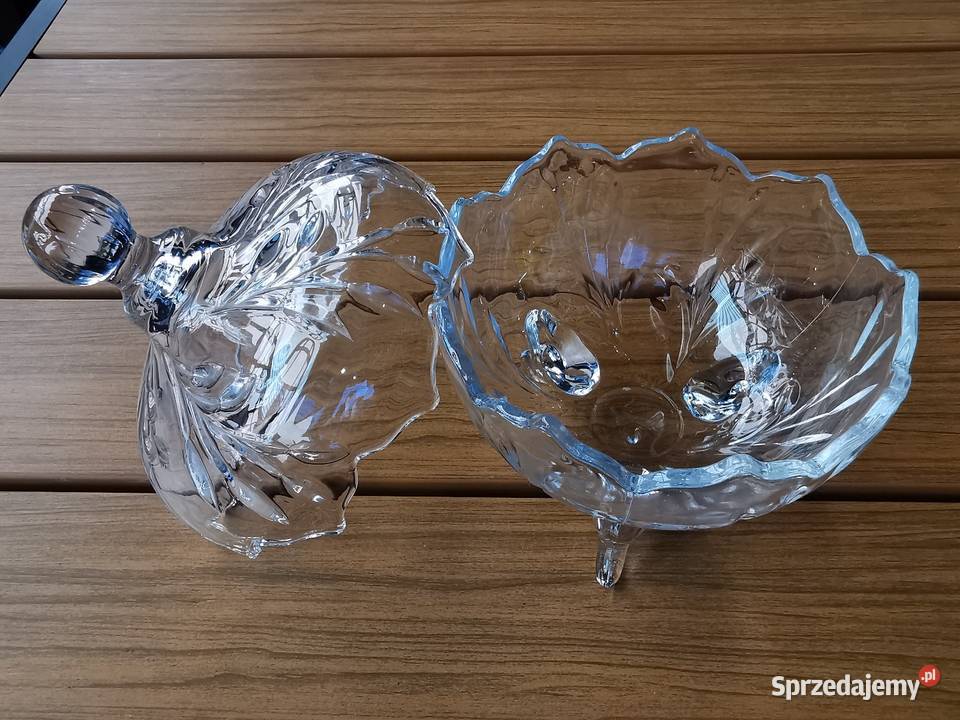 Kryształ Piękna Bombonierka Pudełko PRL Vintage Porcelana i szkło