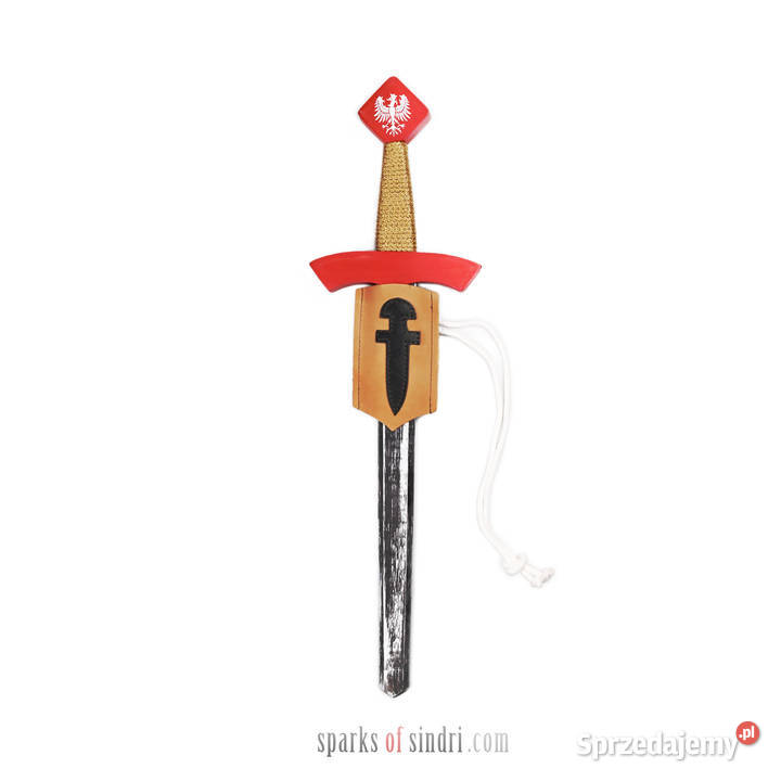 Miecz Drewniany Czerwony z Pendantem Drewno 45