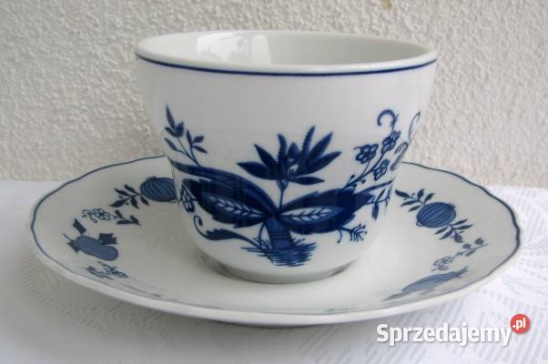 FILIŻANKA i SPODEK wzór cebulowy Wellko Krefeld Koszalin
