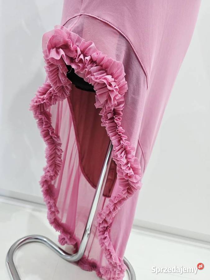 Sukienka koktajlowa asymetryczna maxi z