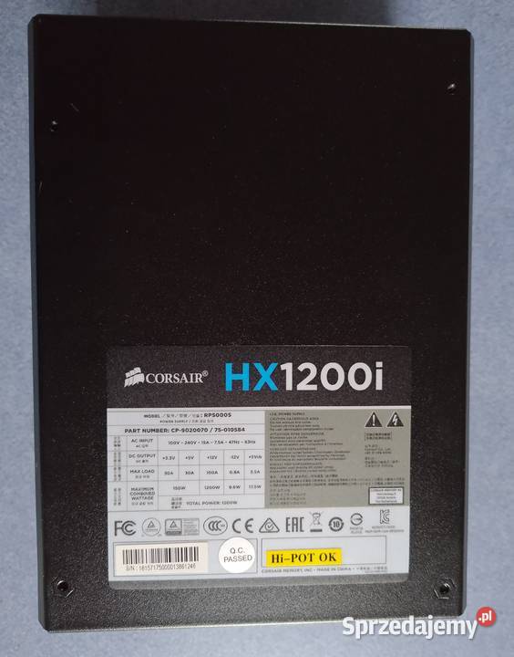 Zasilacz komputerowy 1200W Corsair HX1200i 1200W Katowice sprzedam