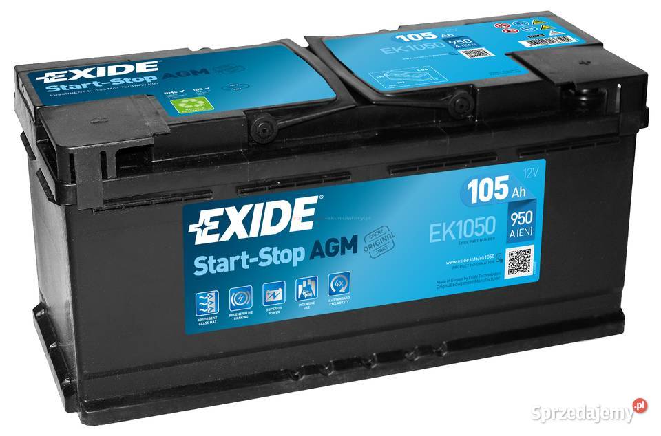 Akumulator EXIDE AGM 105Ah 950A STARTSTOP Glinki Bydgoszcz