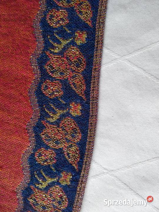 Szal192x68 w pawie złota nitka Miłobądz