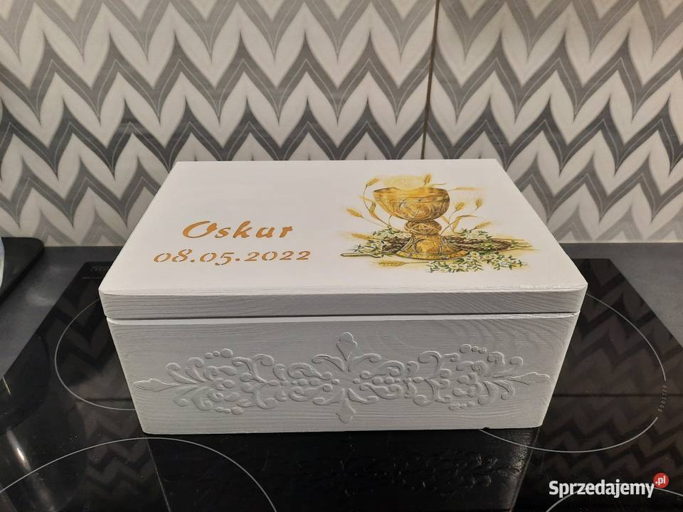Kuferek komunia kielich z imieniem handmade Kędzierzyn-Koźle