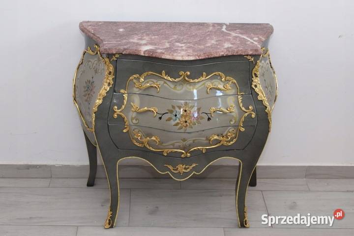 Luksusowa Drewniana Komoda Szafa Szafka Kwiaty Kraków