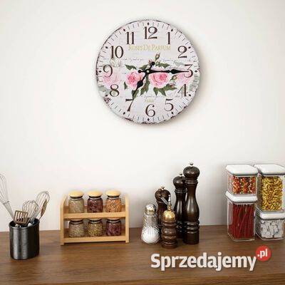 vidaXL Zegar ścienny w stylu vintage kwiat 30 sprzedam