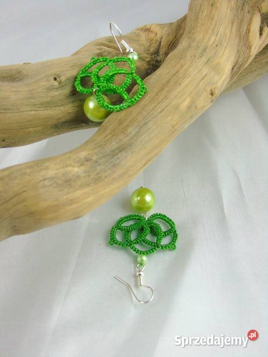 Kolczyki koronkoweróżne wzory kolory Wiśniowa