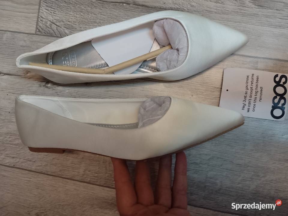 39 ASOS y Ekskluzywne białe baleriny baletki sprzedam