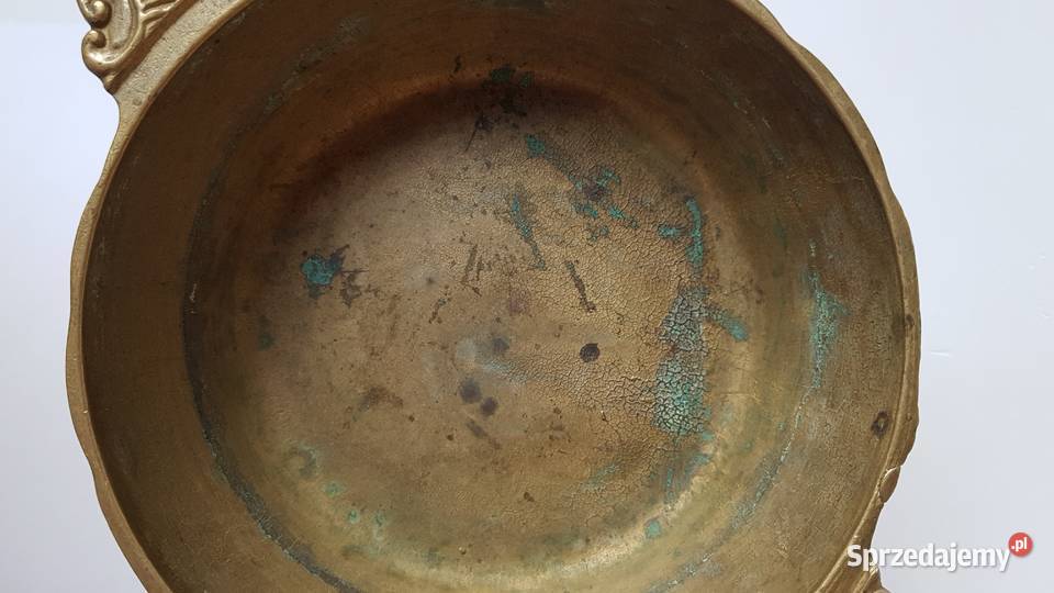 Stara mosiężna miska misa z uszami stare śląskie Dąbrowa Górnicza