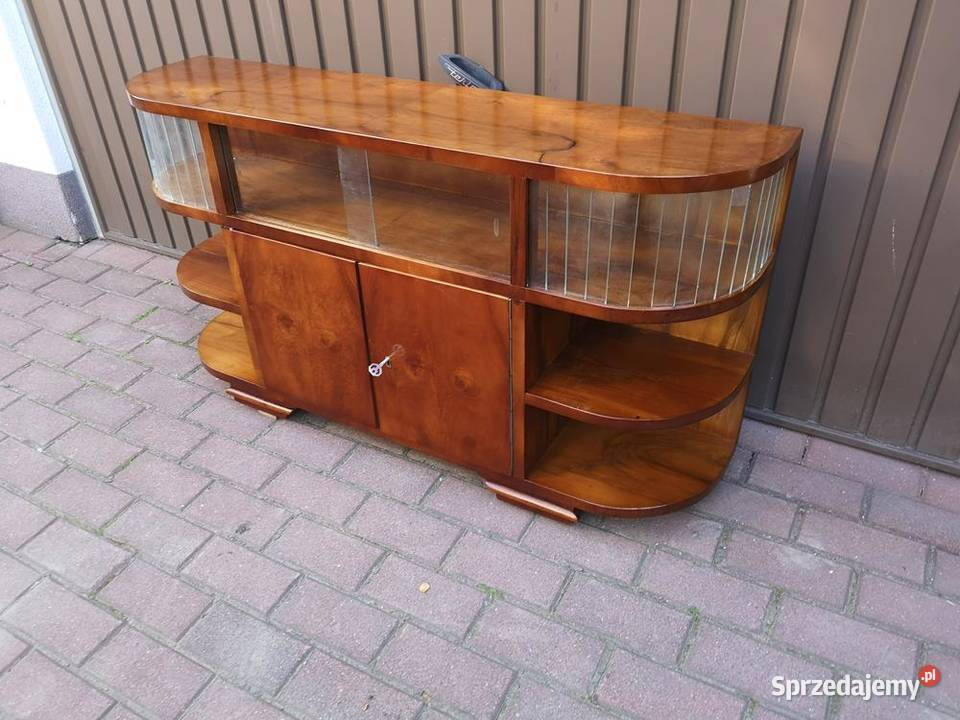 Komoda ARTDECO RTV Niska Orzech Unikat 118 Stara Meble Swarzędz