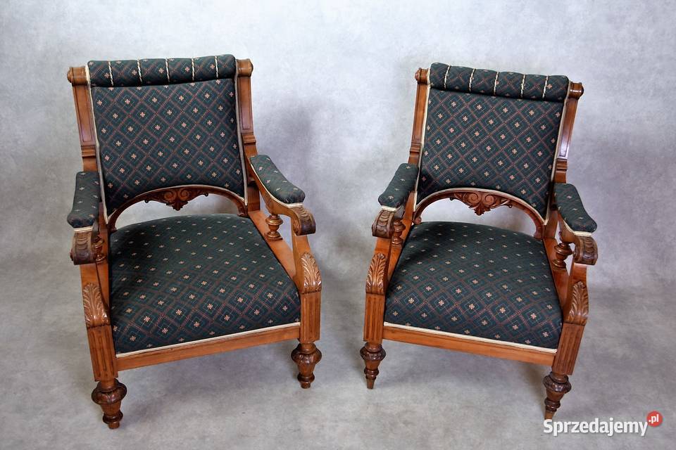 Dwa eleganckie i wygodne fotele z XIX w