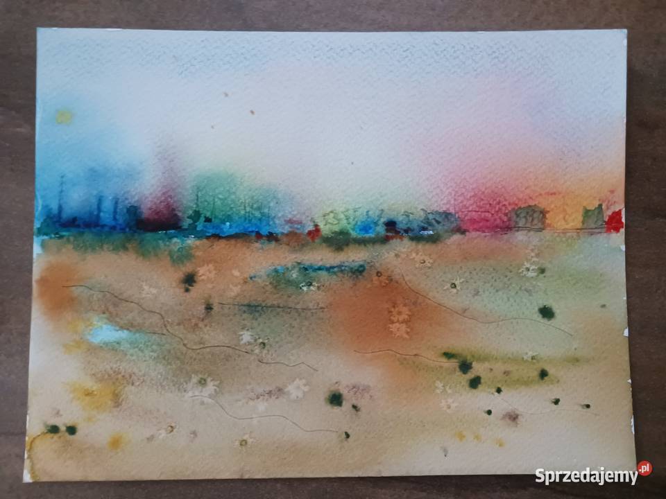 Akwarela Akwarelka Obraz pt Zaufanie 18x24 Grabice