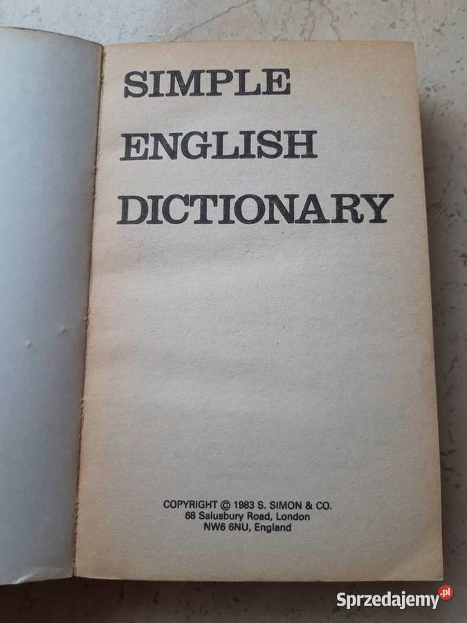 Simple English Dictionary Prosty Słownik Języka sprzedam