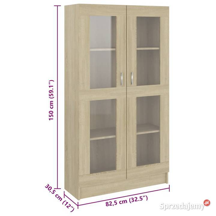 vidaXL Witryna dąb sonoma materiał Warszawa sprzedam