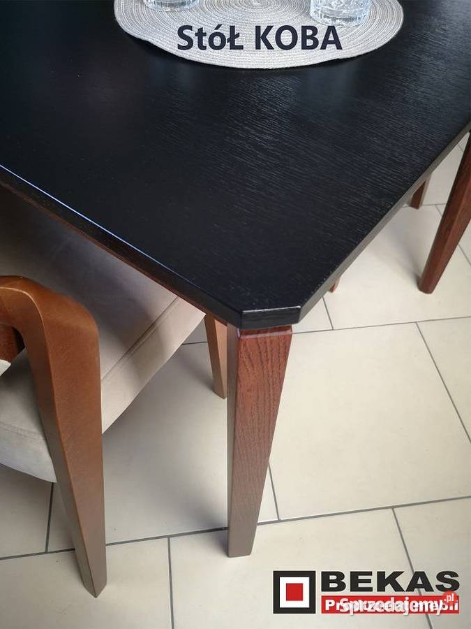 Śliczny Stylowy Stół KOBA 160 4 Krzesła 6 Bekas 90cm Stoły, krzesła, biurka Szczecin