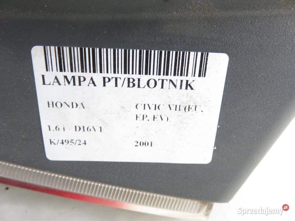 LAMPA PRAWA TYLNA HONDA CIVIC VII EU EP EV