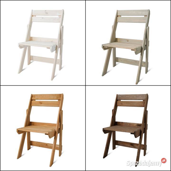 krzesło ogrodowe składane drewniane nowoczesne szary Elbląg
