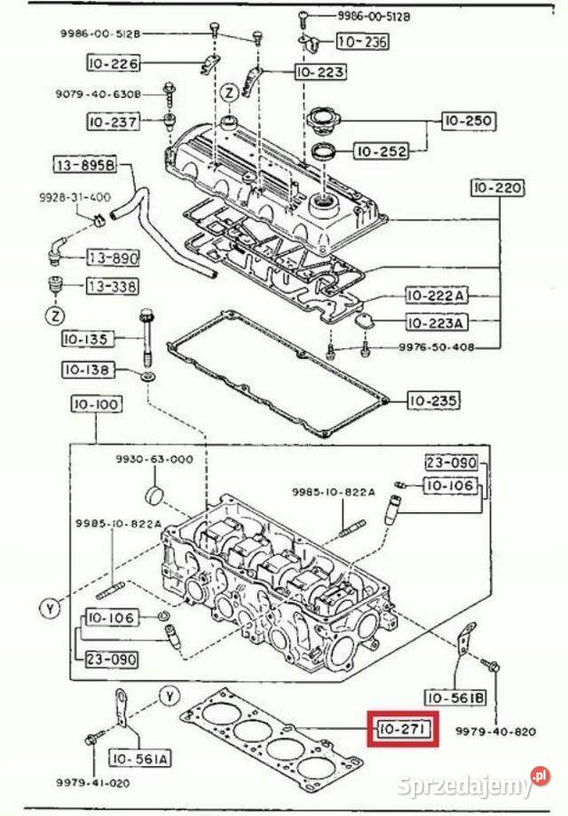 USZCZELKA GŁOWICY CYLINDRÓW MAZDA 121 I 323 II Uszczelki silnika i osprzętu lubelskie