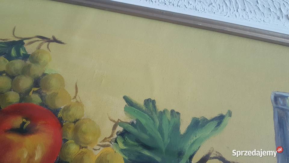 Stary obraz martwa natura w ramie skrzynkowej