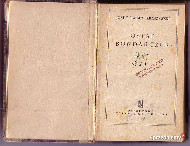 3323 OSTAP BONDARCZUK JÓZEF IGNACY KRASZEWSKI Książki i Podręczniki Czyrna