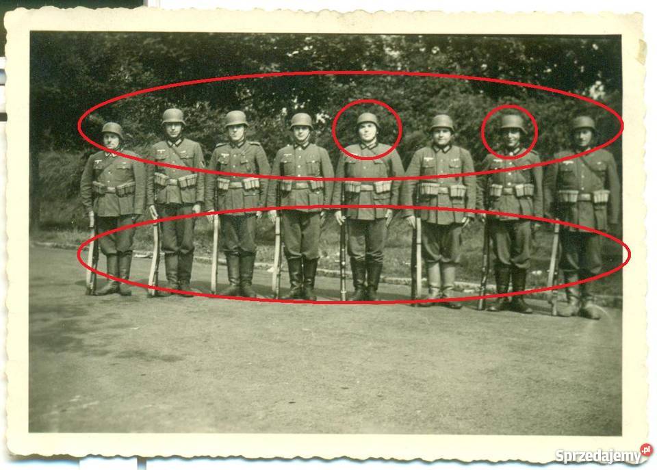 Stare zdjęcie żołnierz niemiecki grupowe 2 wojna Ostrów Wielkopolski