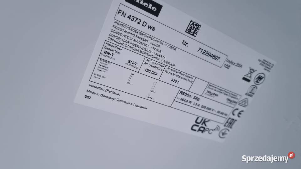 Zamrażarka szufladowa wolnostojąca Miele FN 4372 wolnostojące pomorskie Gdańsk