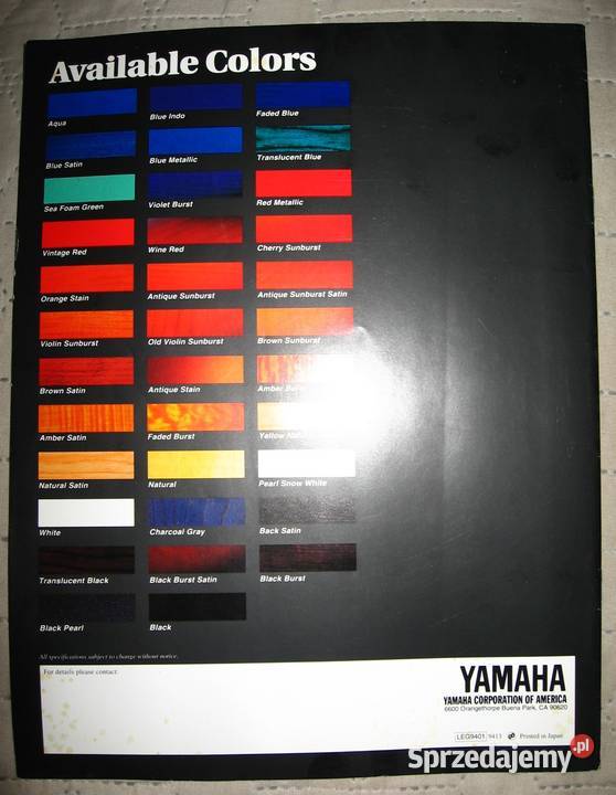Yamaha Electric Guitars Basses Catalog 1994 Yamaha Kępice