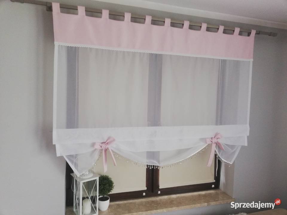 Firany panele roletki odcienie różowego Nowa Wieś