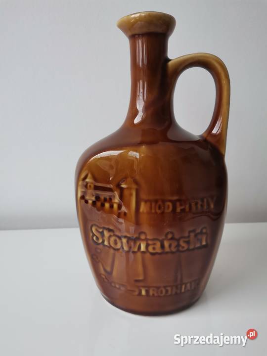 Stara butelka Miód Pitny Słowiański porcelt Katowice
