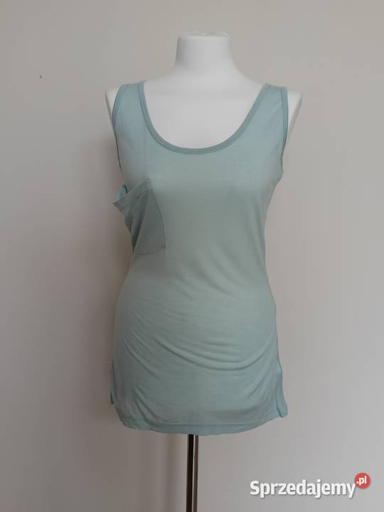 TOP SECRET Miętowy top z kieszonką M 100 modal Odzież damska Gdynia
